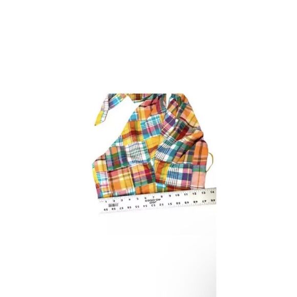 Staud x Birkenstock Womens Kai Patchwork Plaid Halter Top SIZE 4 Multicolor NEW - Picture 4 of 12